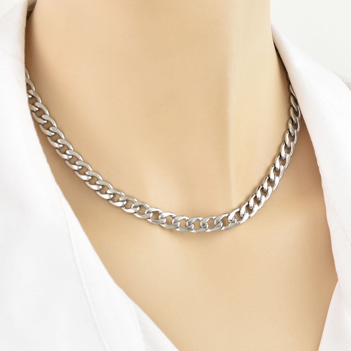 Gurmet Chain Silver ατσάλινη αλυσίδα 7ΜΜ